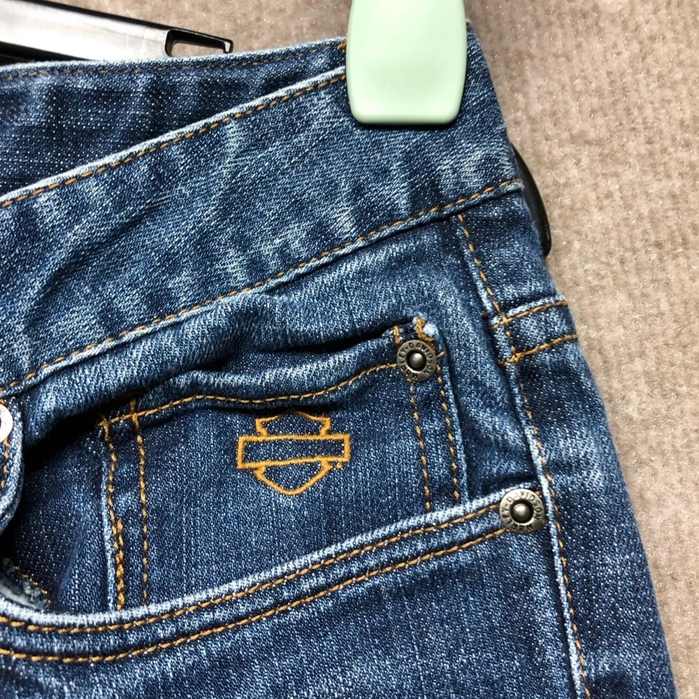 Harley-Davidson Women's Blue Flare Jeans - Picture 2 of 5